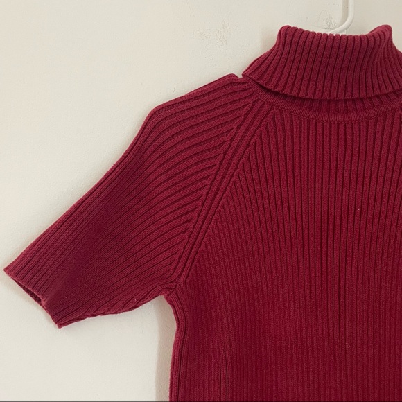 EDDIE BAUER Red Short Sleeved Knot Turtleneck - Picture 4 of 14